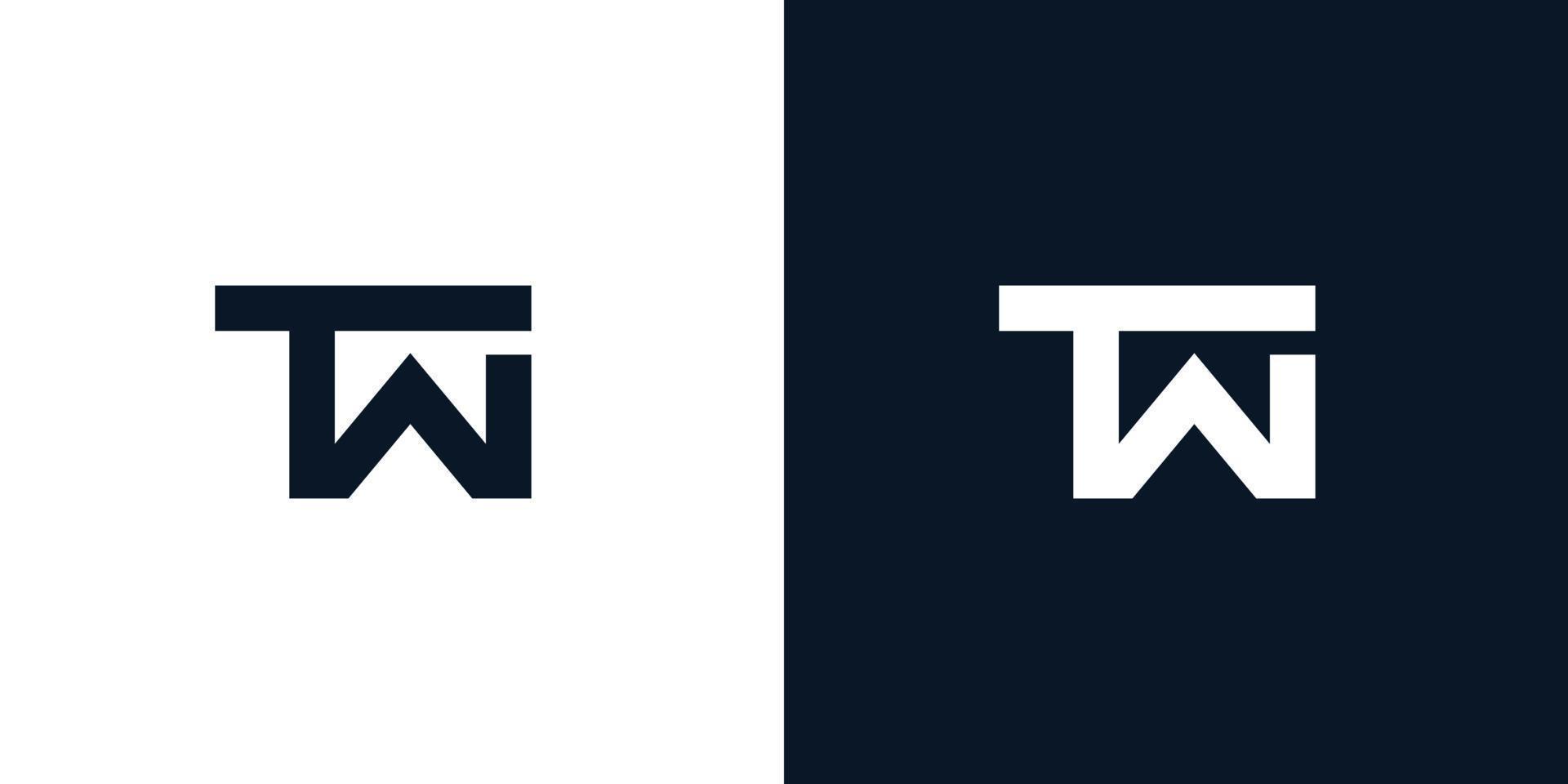 Modern and strong TW logo design 2 vector