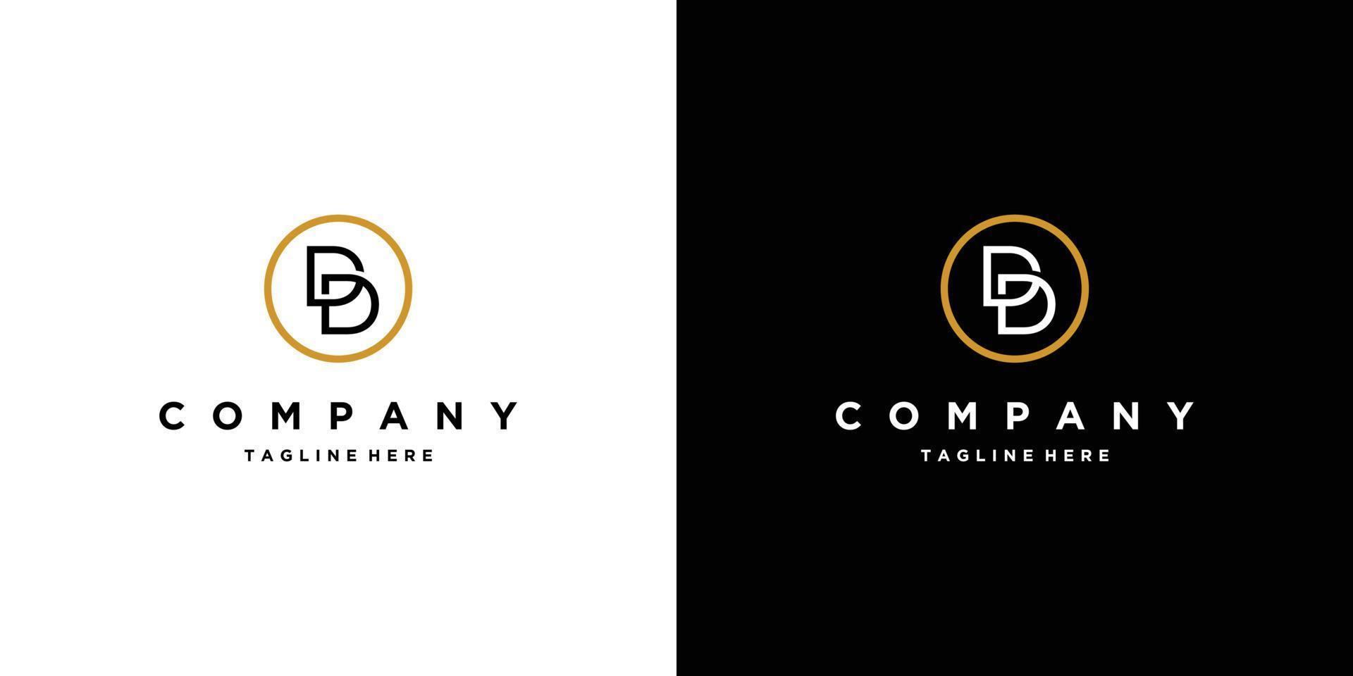 Modern and unique letter DD initials logo design vector