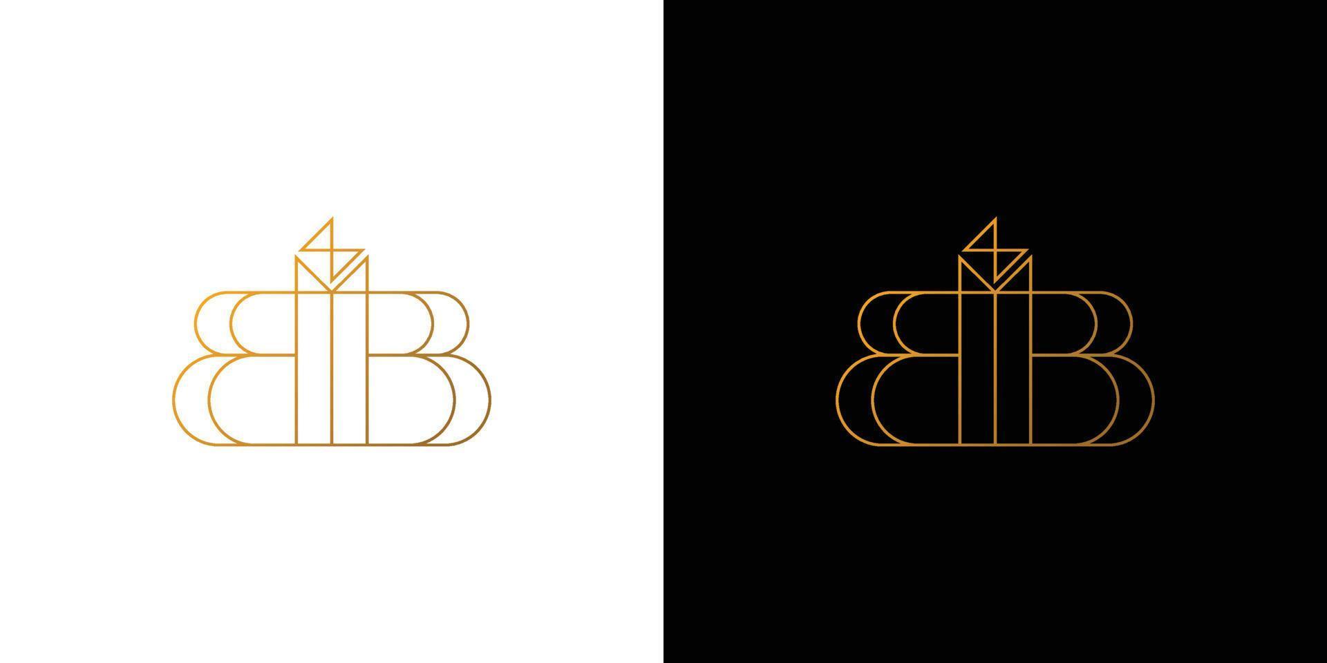 Ruby logo design with initial BB is modern and luxurious vector