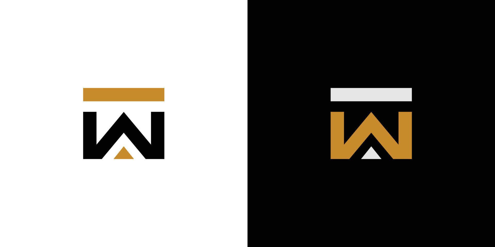 Modern and unique TW logo design vector