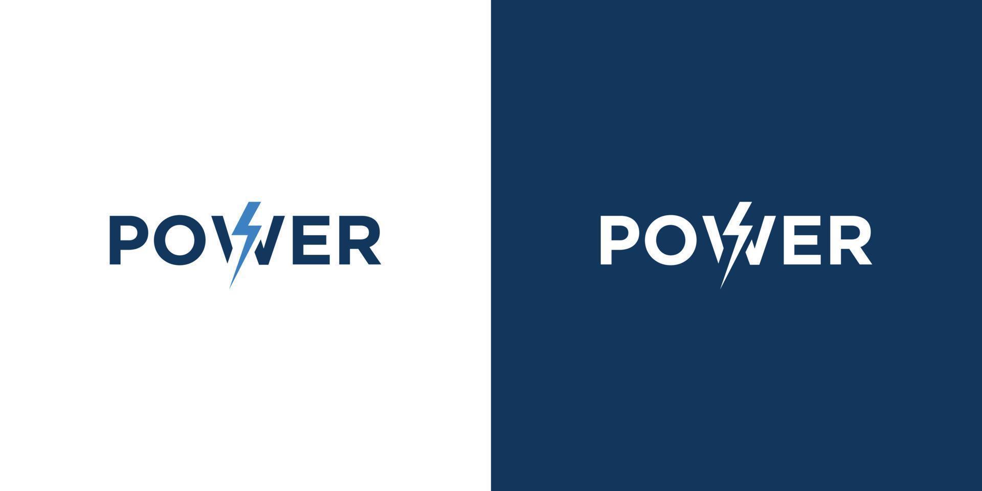 moderno y único poder logo diseño vector
