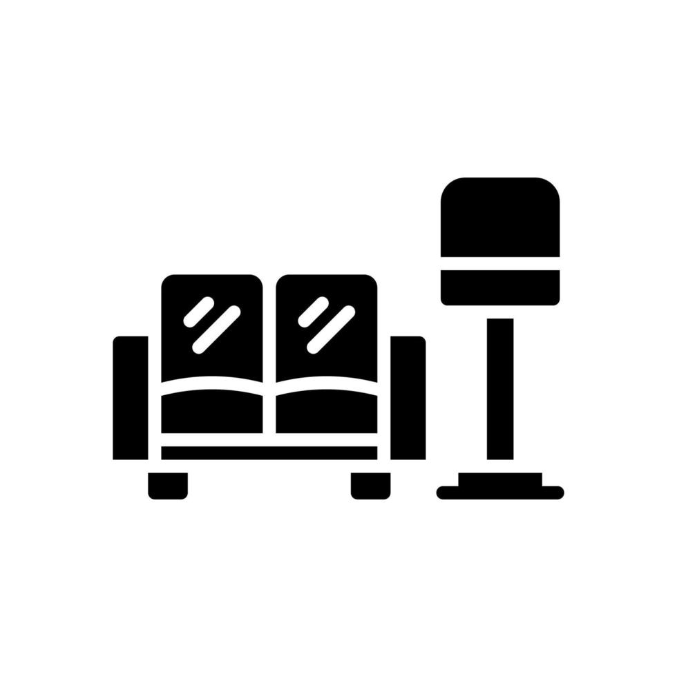 sofá icono con glifo estilo vector