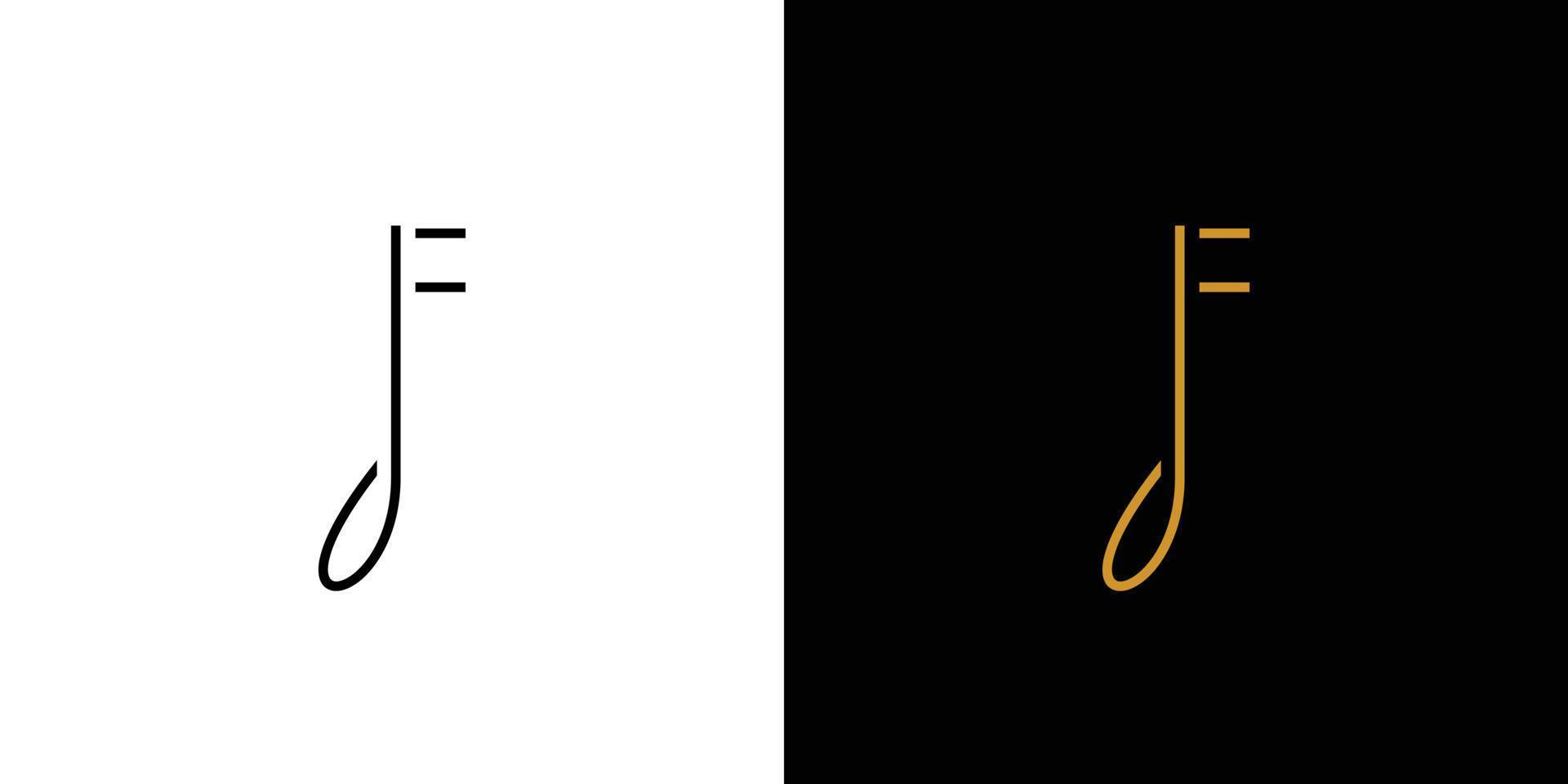 Modern and simple F initials music logo design vector