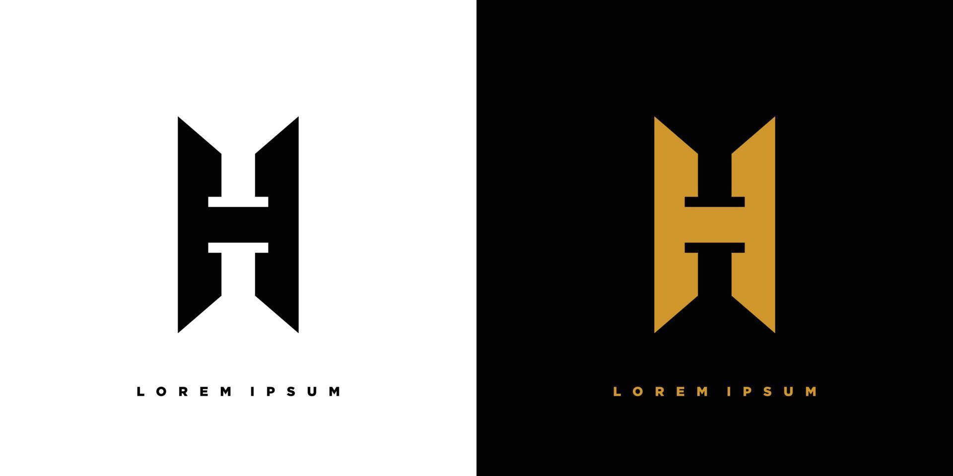 diseño moderno y fuerte del logotipo de las iniciales de la letra h vector
