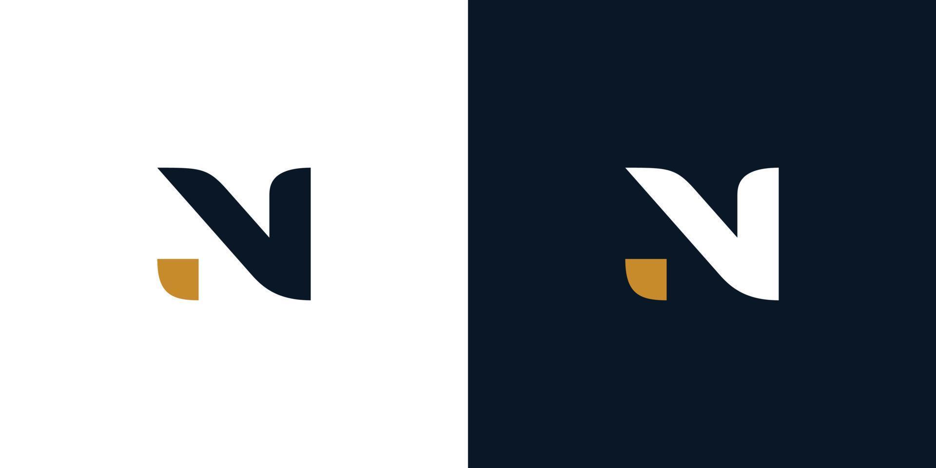 moderno y fuerte letra norte iniciales logo diseño 2 vector