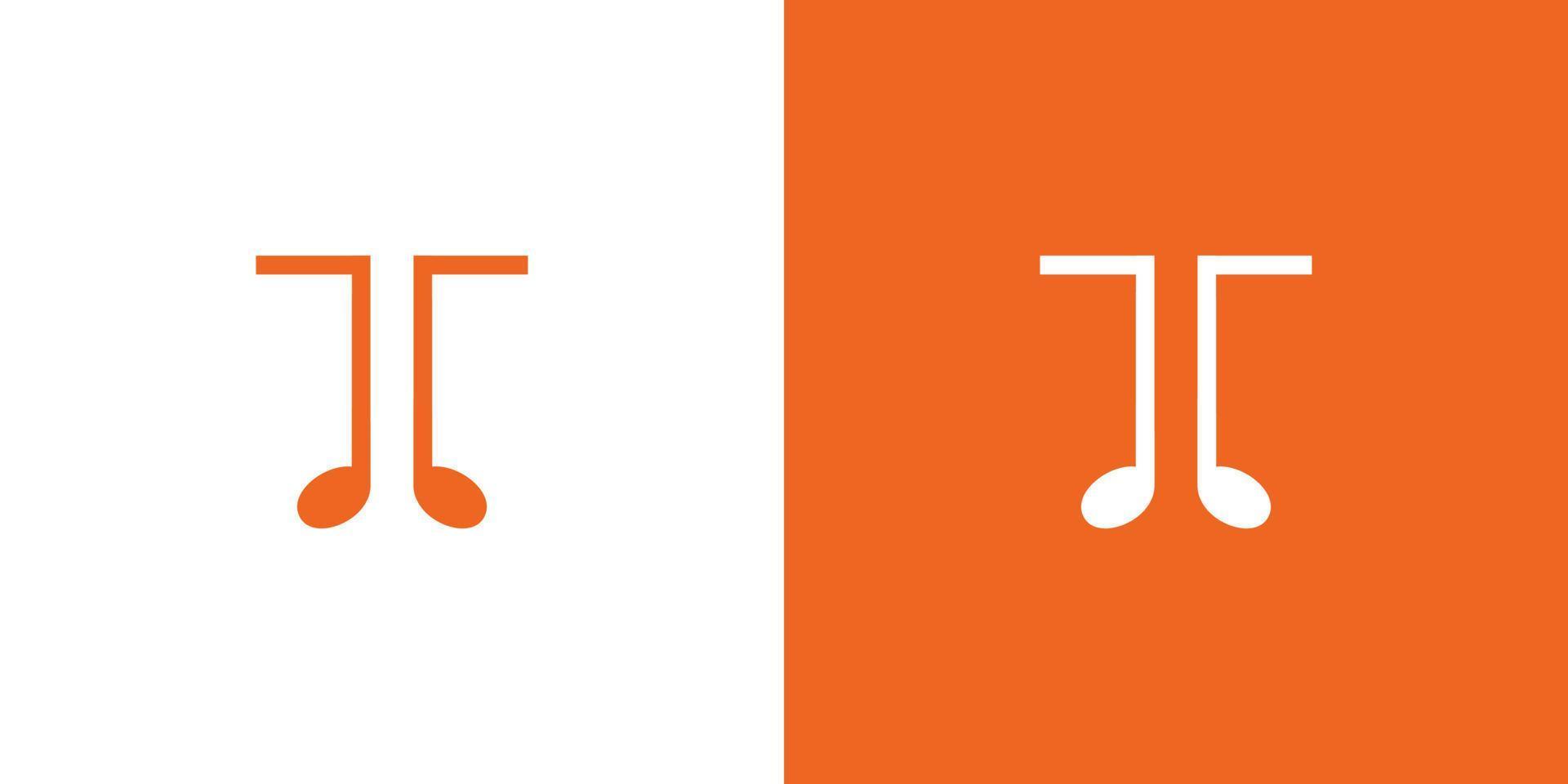 Unique and simple T initials music logo design vector