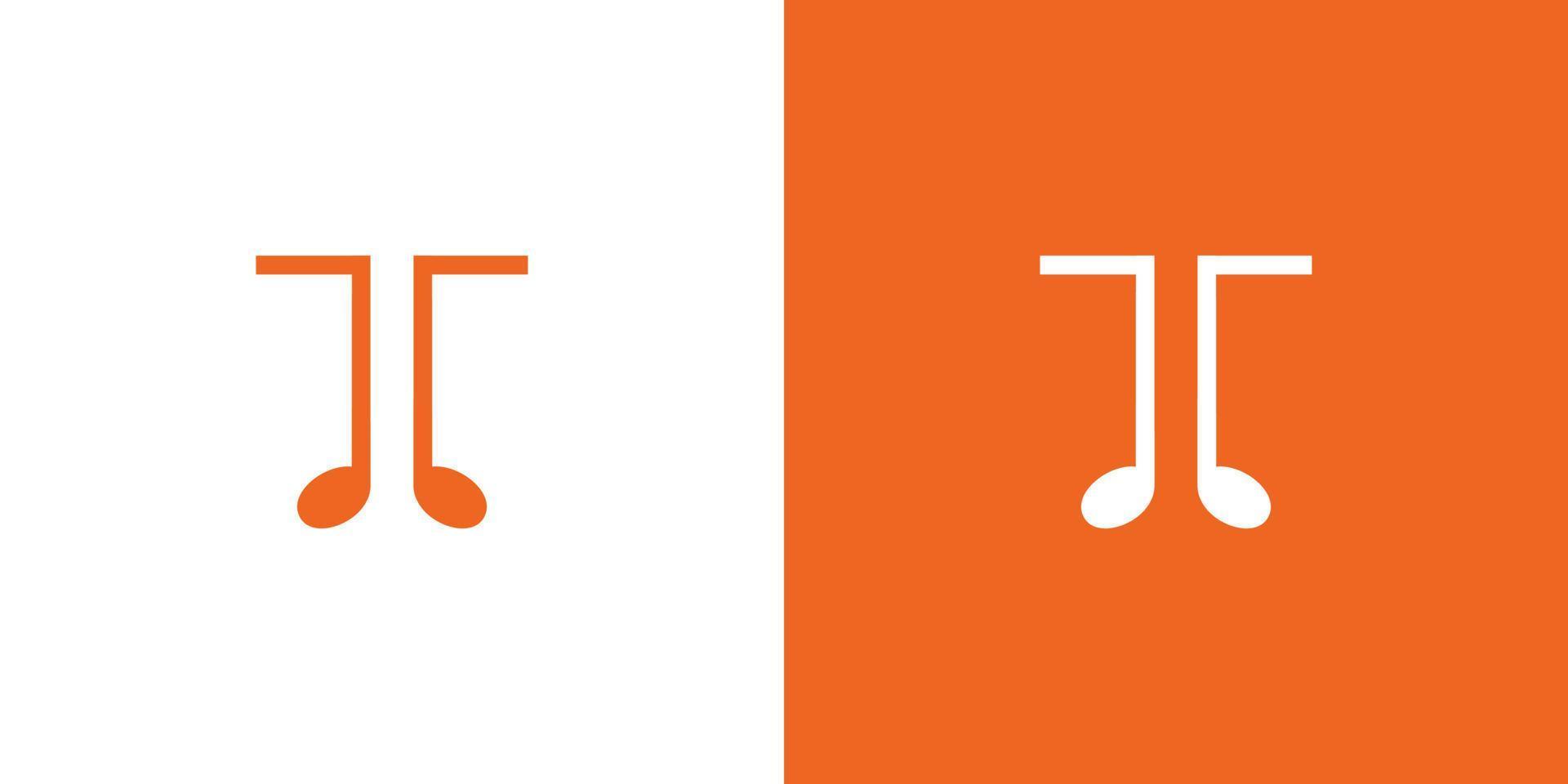 Unique and simple T initials music logo design vector