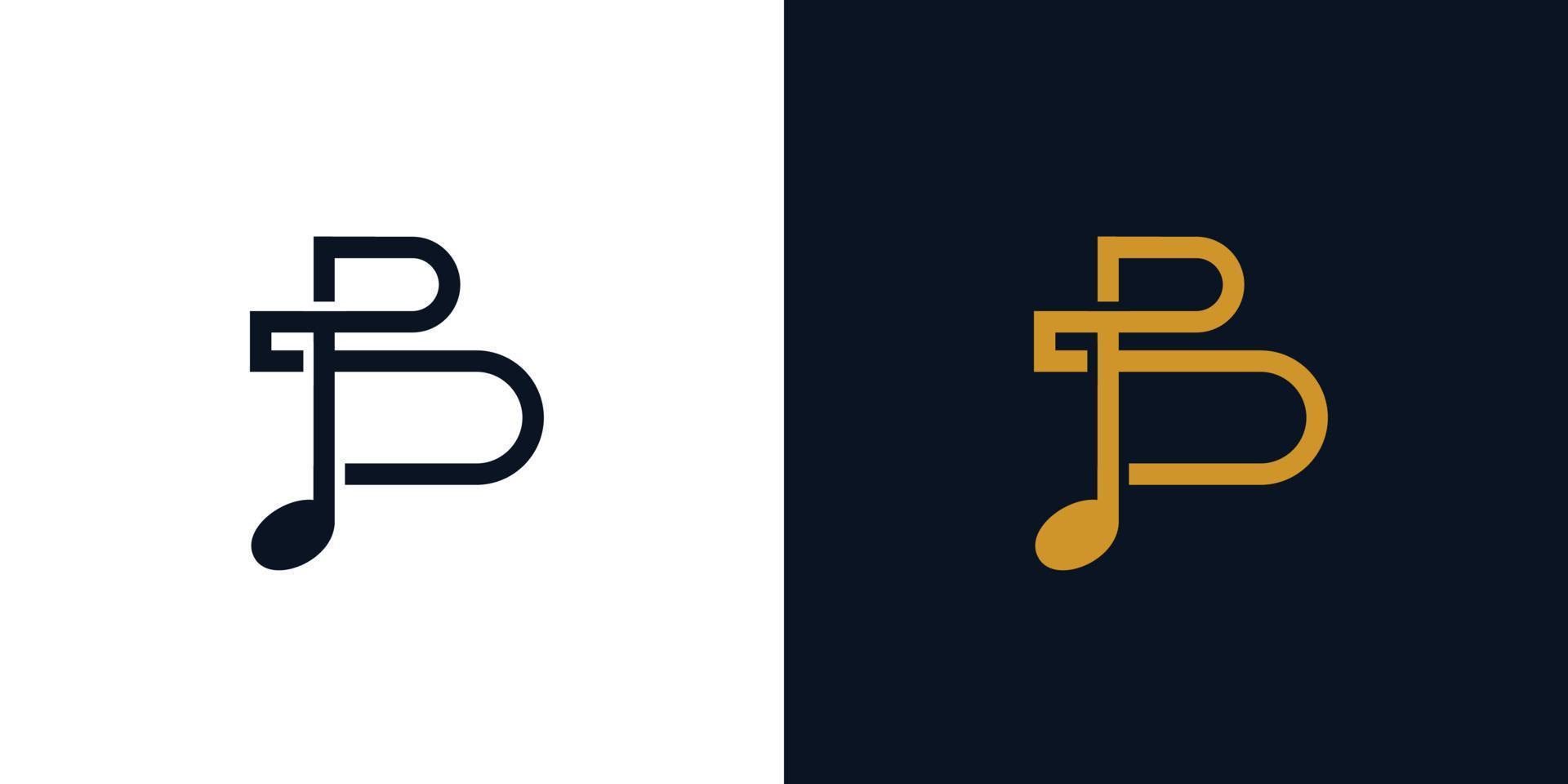 Unique and simple B initials music logo design vector