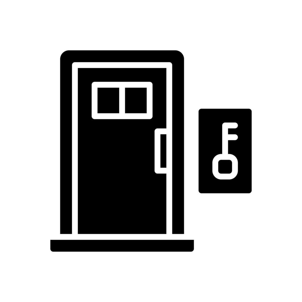 puerta icono con glifo estilo vector