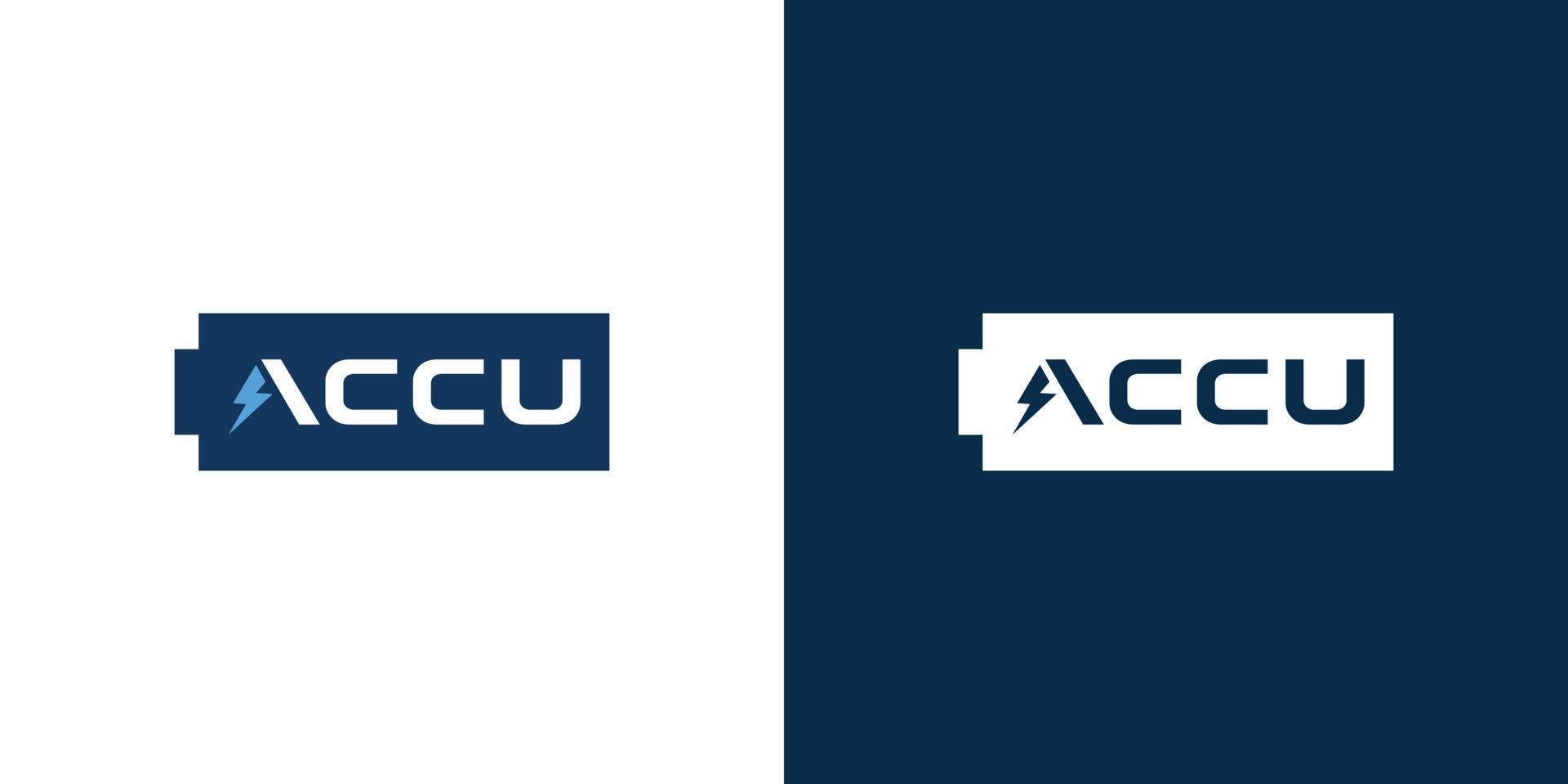 Unique and powerful accu power logo design 5 vector