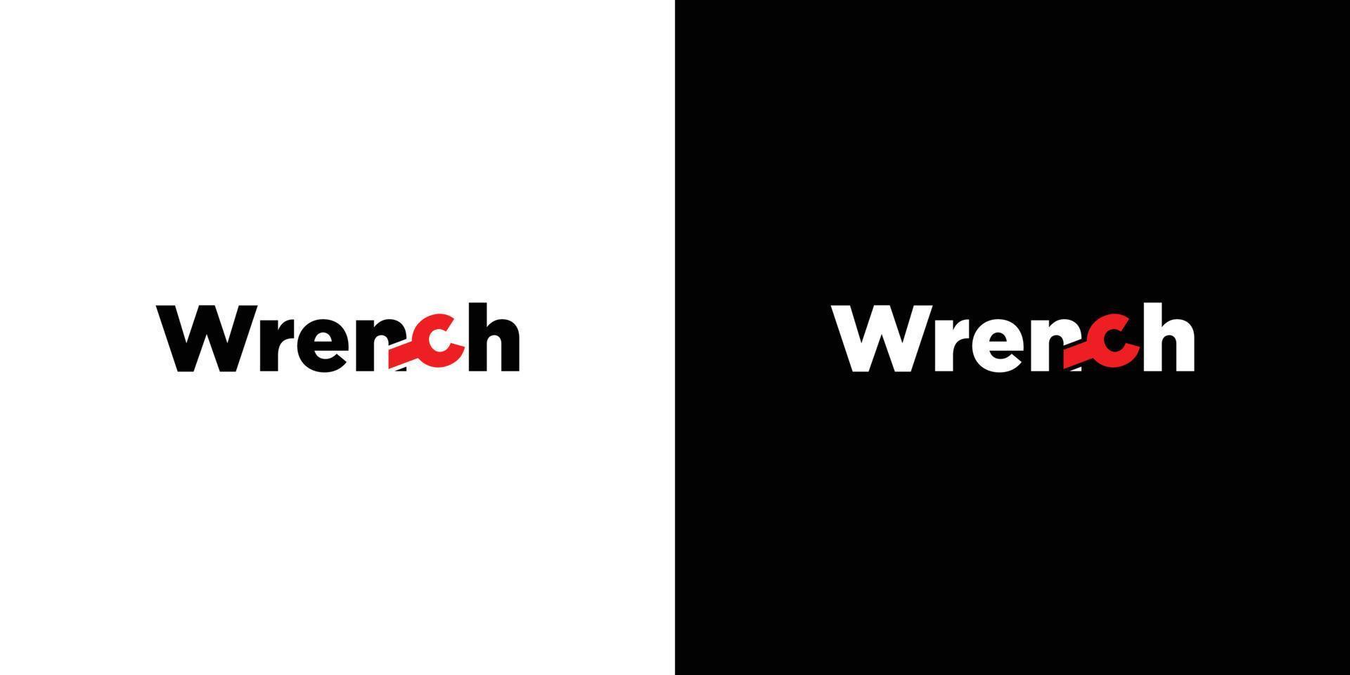 Modern and unique Wrench logo design vector