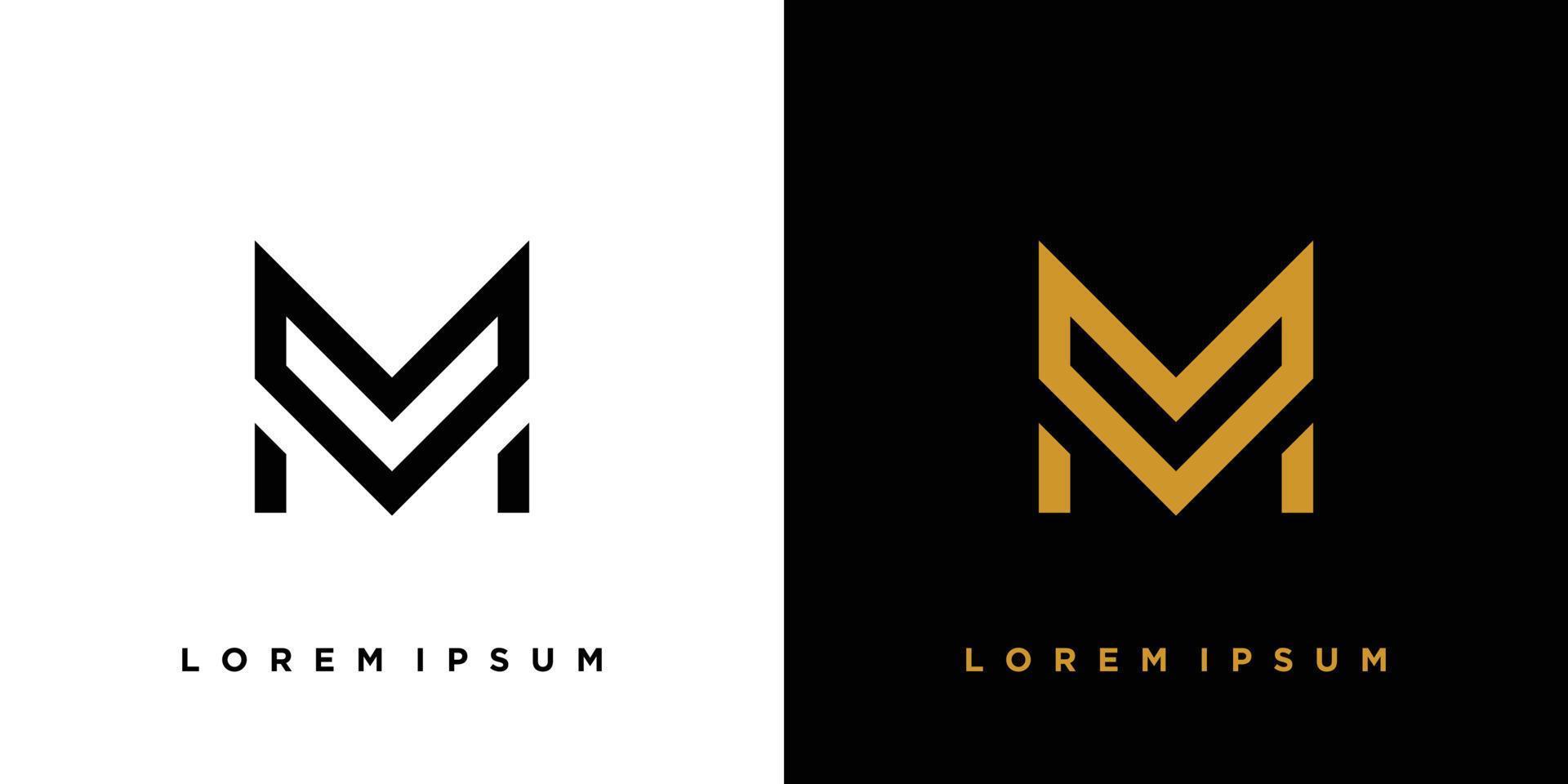 Modern and powerful M logo design vector