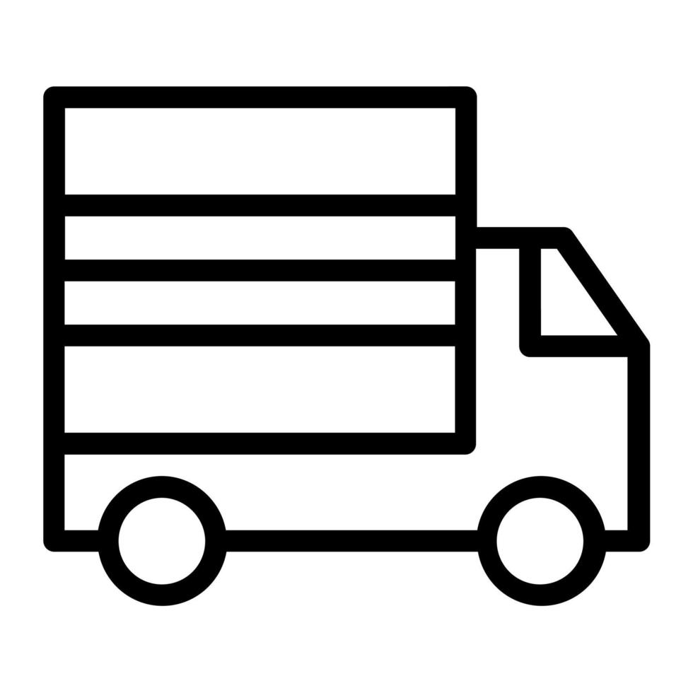 Delivery truck in outline icon. Car, shipping, shipment, logistic, cargo, transportation vector