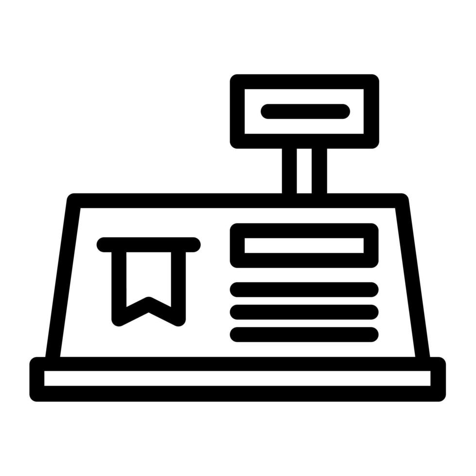 Cash register in outline icon. Cashier, calculator, payment machine, market, store vector