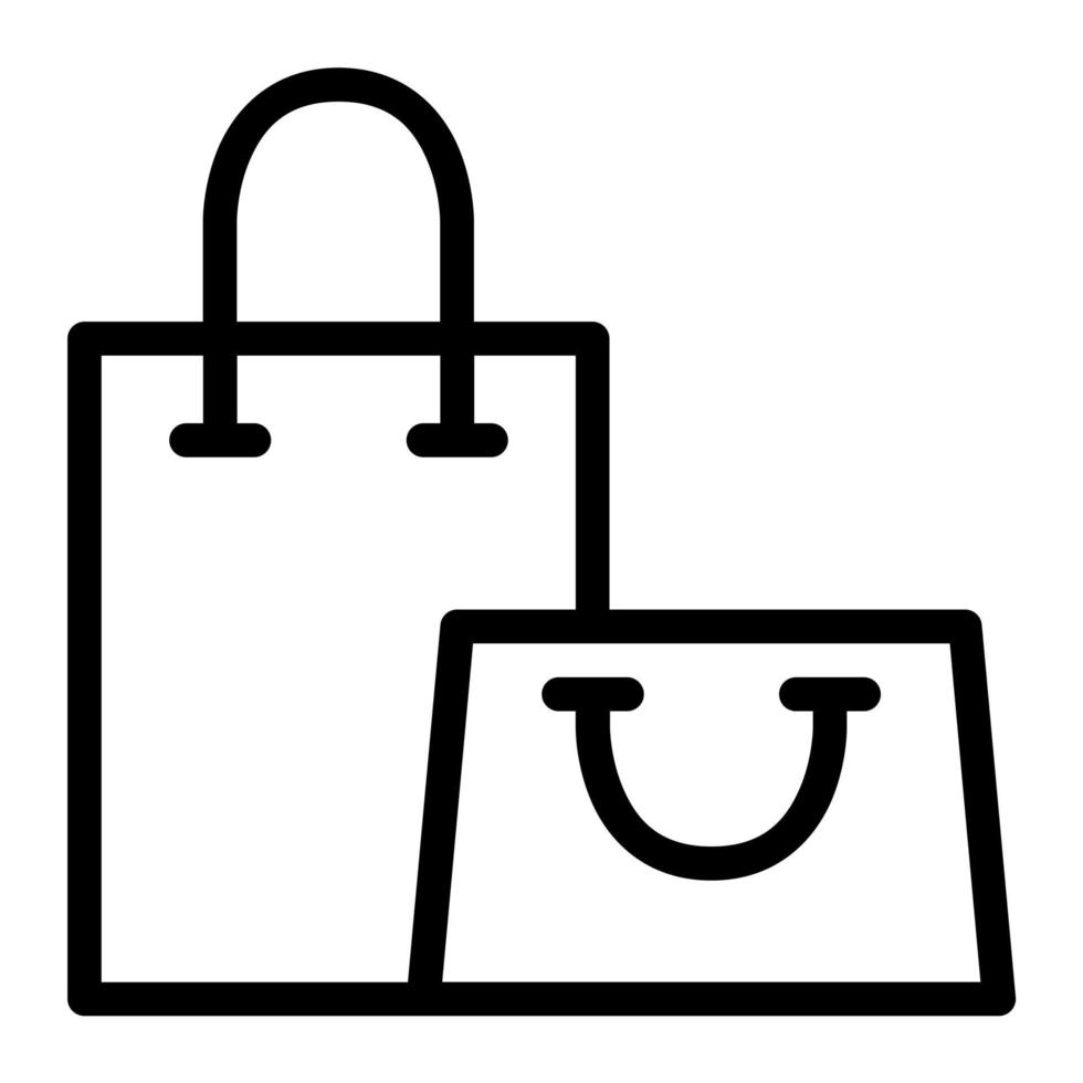 Shopping bag in outline icon. Online shop, shopping, e-commerce vector