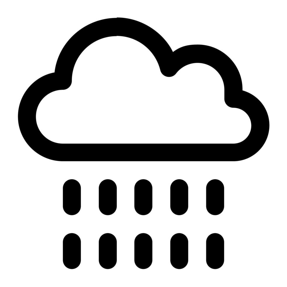 Rain season in outline icon. Heavy rain, cloud, storm, weather vector