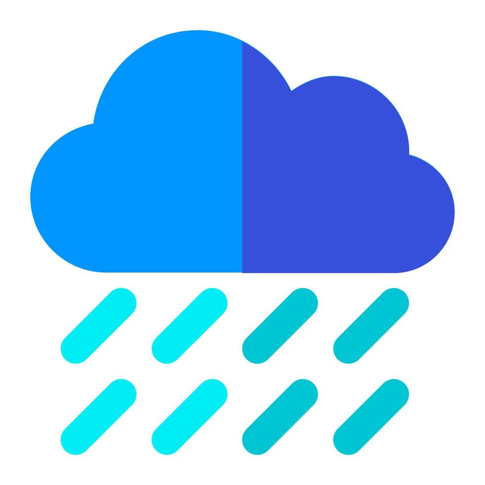 hCloud with heavy rain in flat icon. Weather, rainstorm, forecast, climate vector