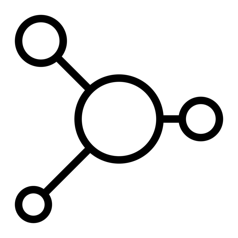 Isolated networking symbol in outline icon on white background. Network, connection, share vector