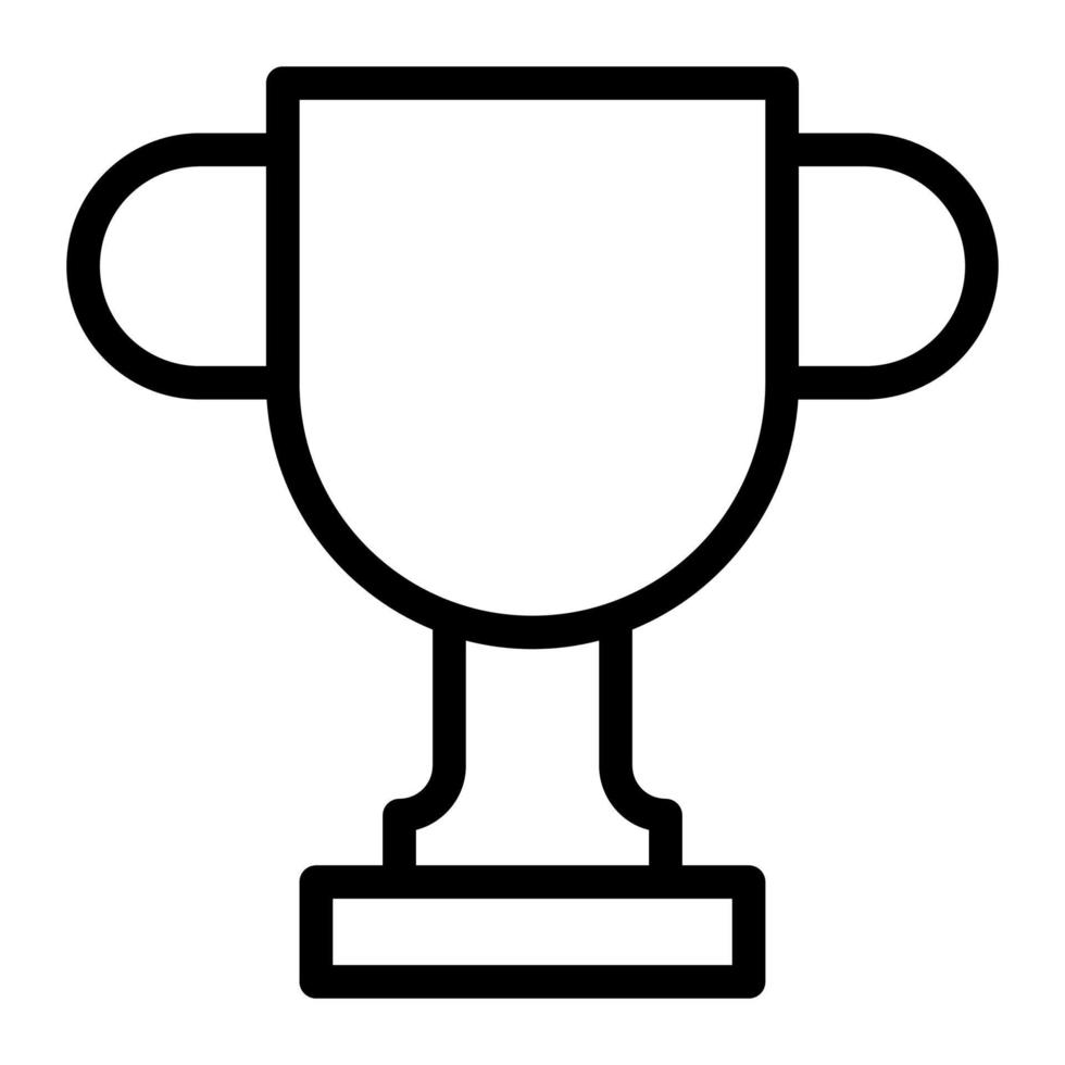 aislado trofeo taza en contorno icono en blanco antecedentes. logro, premio, otorgar, campeón vector