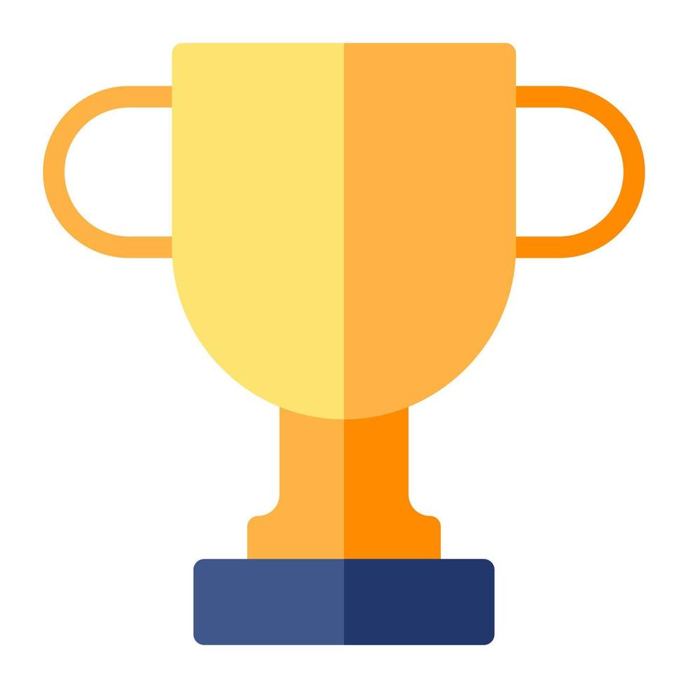 Isolated trophy cup in flat icon on white background. Achievement, prize, award, champion vector