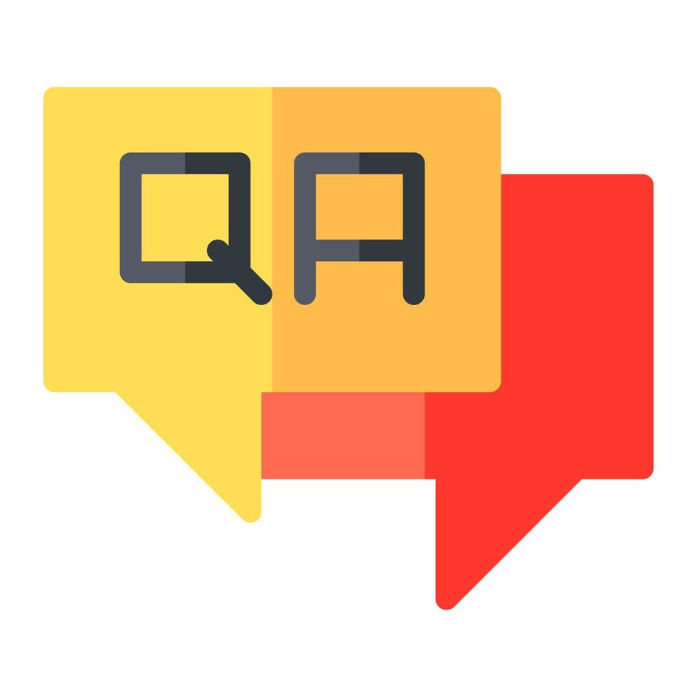 Question and Answer in flat icon. Help, message, ask symbol vector