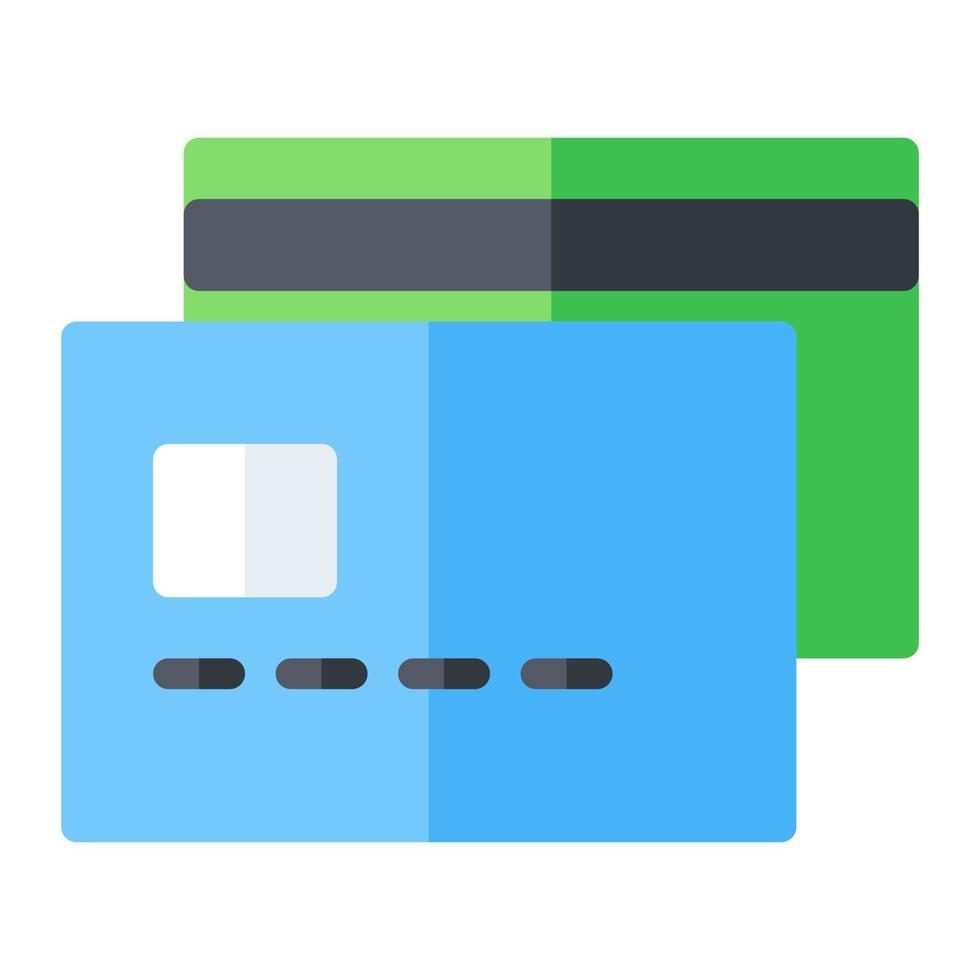 Payment method online store in flat icon. Credit card, cashless, shopping, pay, buy vector