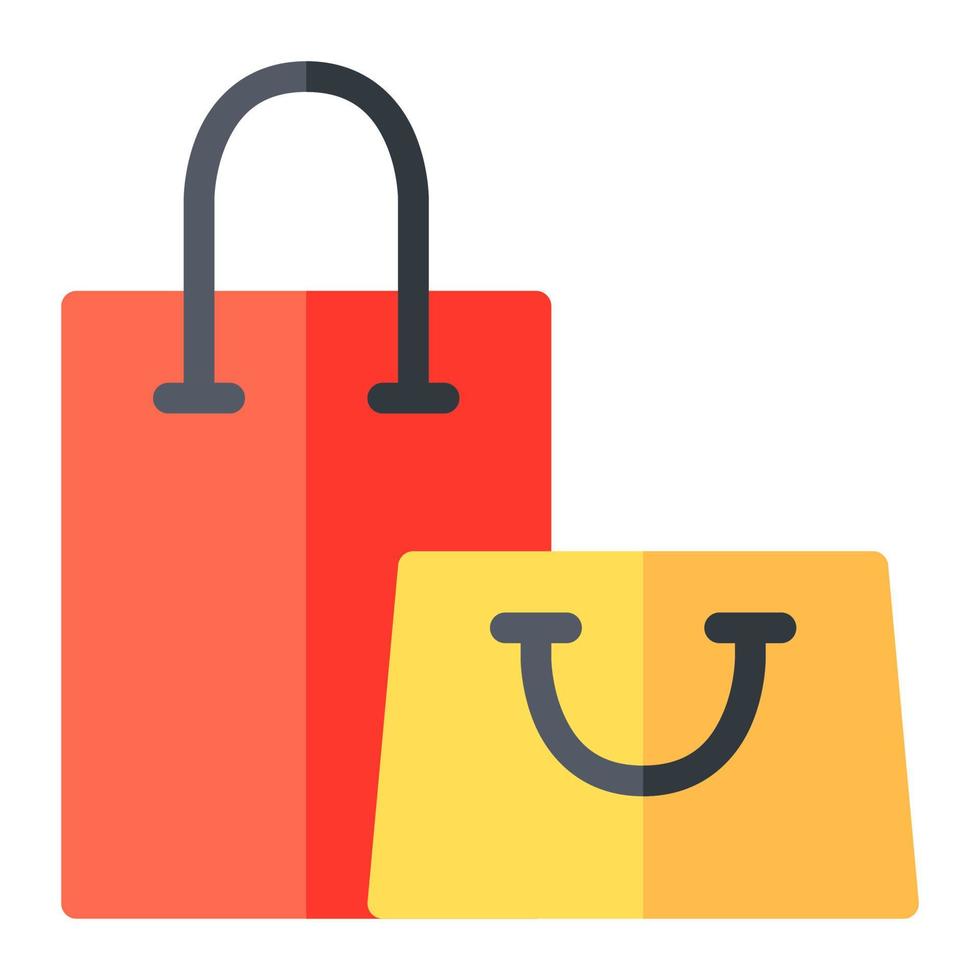 Shopping bag in flat icon. Online shop, shopping, e-commerce vector