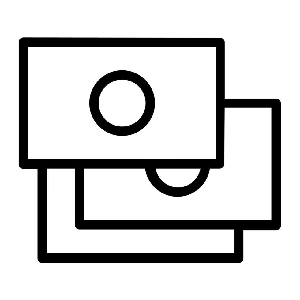 Stack of money in outline icon. Payment, Balance, Cash, Salary, Currency symbol vector