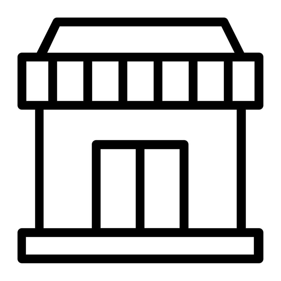 Shopping store in outline icon. Shop, market, commerce, retail, grocery vector