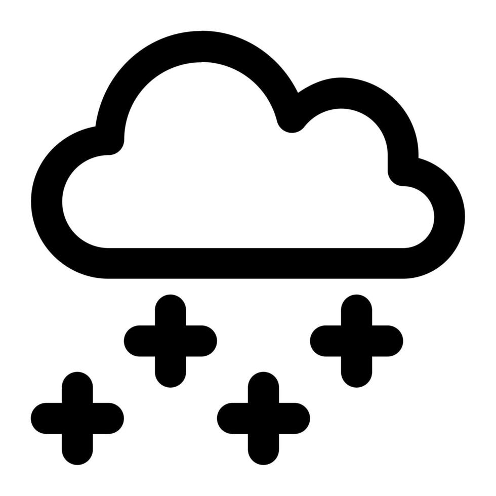 Winter season in outline icon. Snowflakes, snowfall, cloud, cold, season, weather, forecast vector