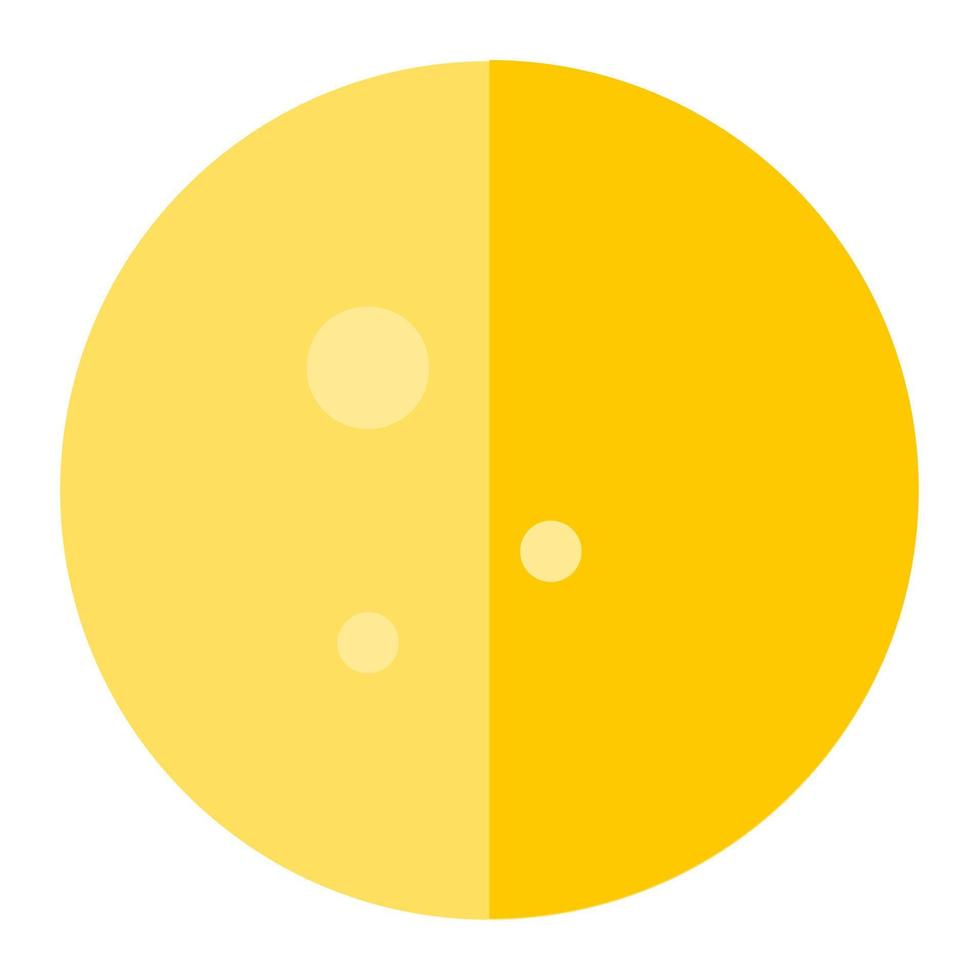 Full moon phase in flat icon. Moon, planet, surface, space vector