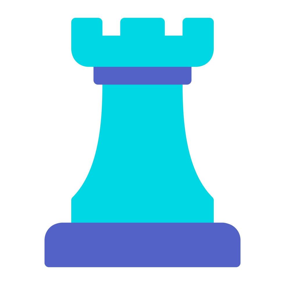 Isolated marketing strategy in flat icon on white background. Rook, chess, plan, business vector
