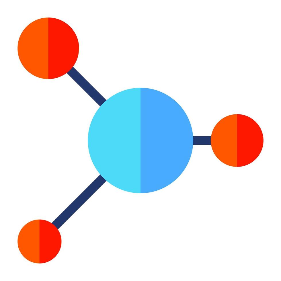 Isolated networking symbol in flat icon on white background. Network, connection, share vector