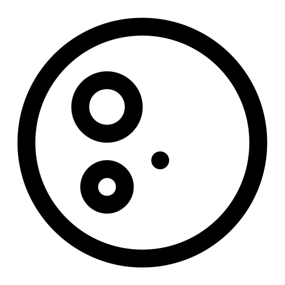 Full moon phase in outline icon. Moon, planet, surface, space vector