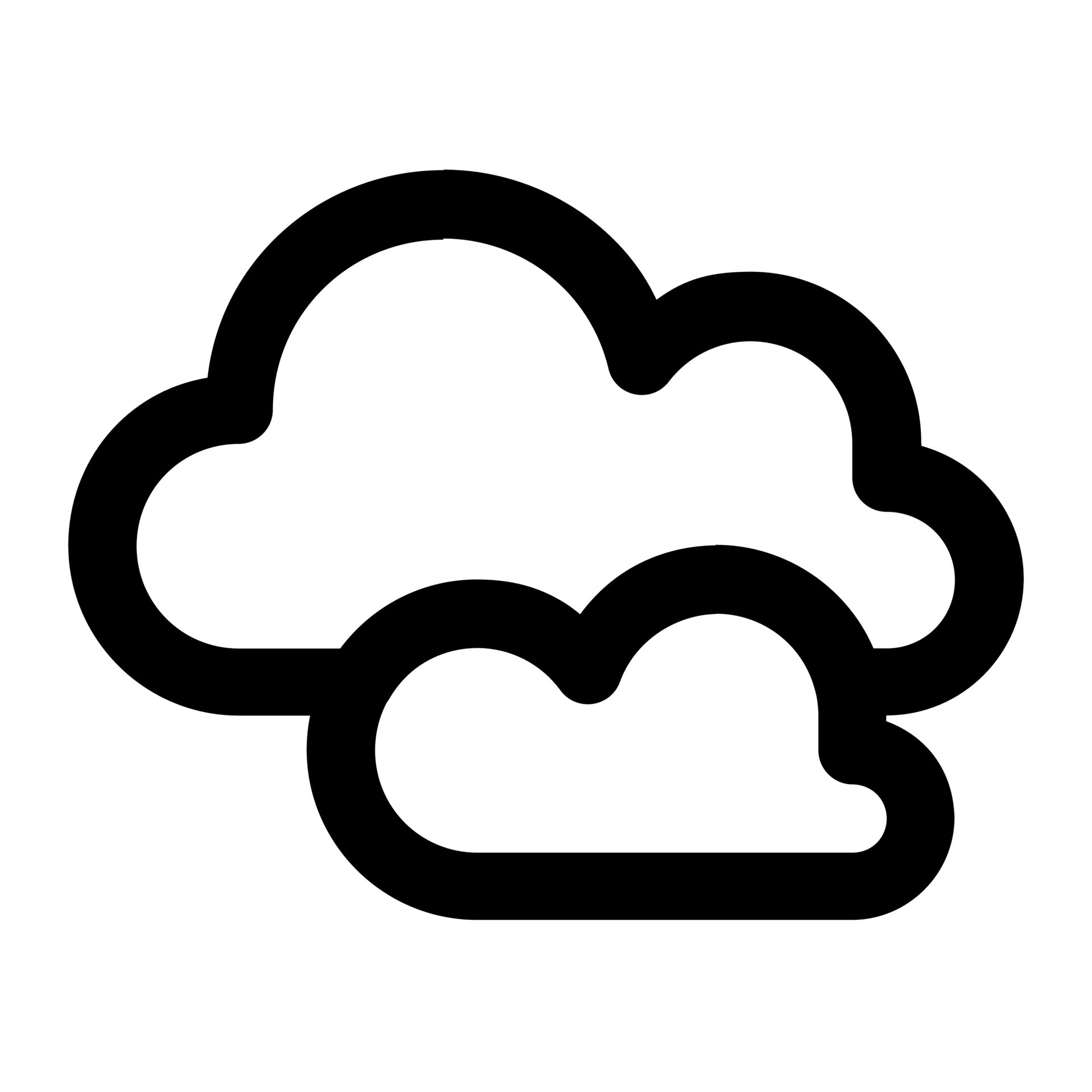 Clouds in Outline icon. Cloudy Weather Symbol 20275100 Vector Art