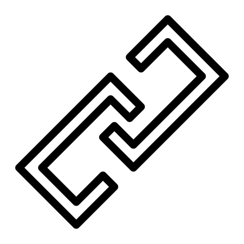 Isolated chain in outline icon on white background. Connection, link, url, attach, web, seo vector