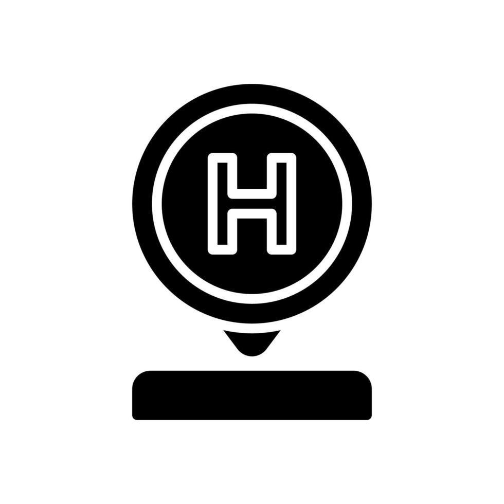 hotel location icon with glyph style vector