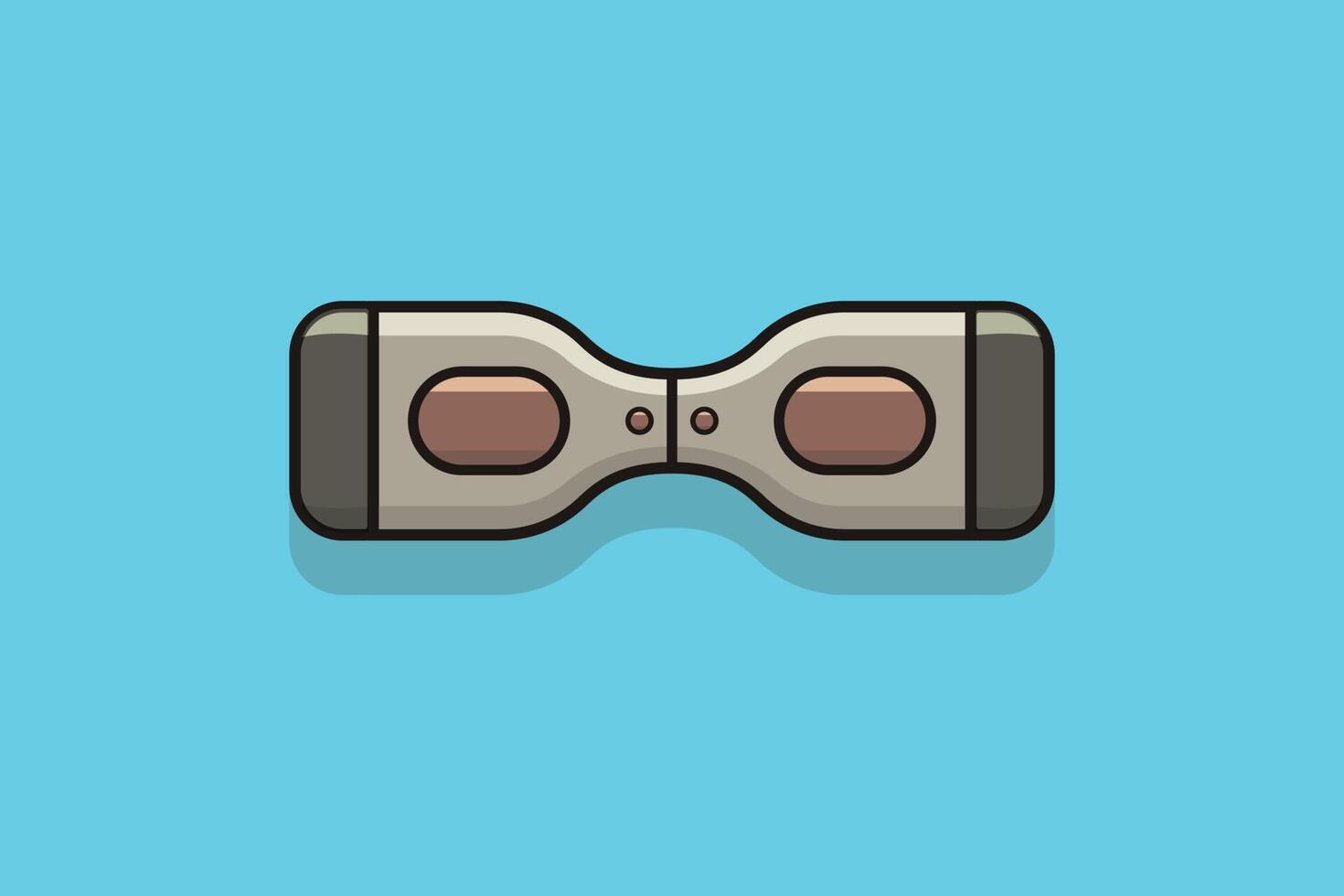 Hover Board, Dual Wheel Self Balancing Electric Skateboard Smart Scooter vector illustration. Technology object icon concept. Electric Skateboard vector design with shadow on blue background.