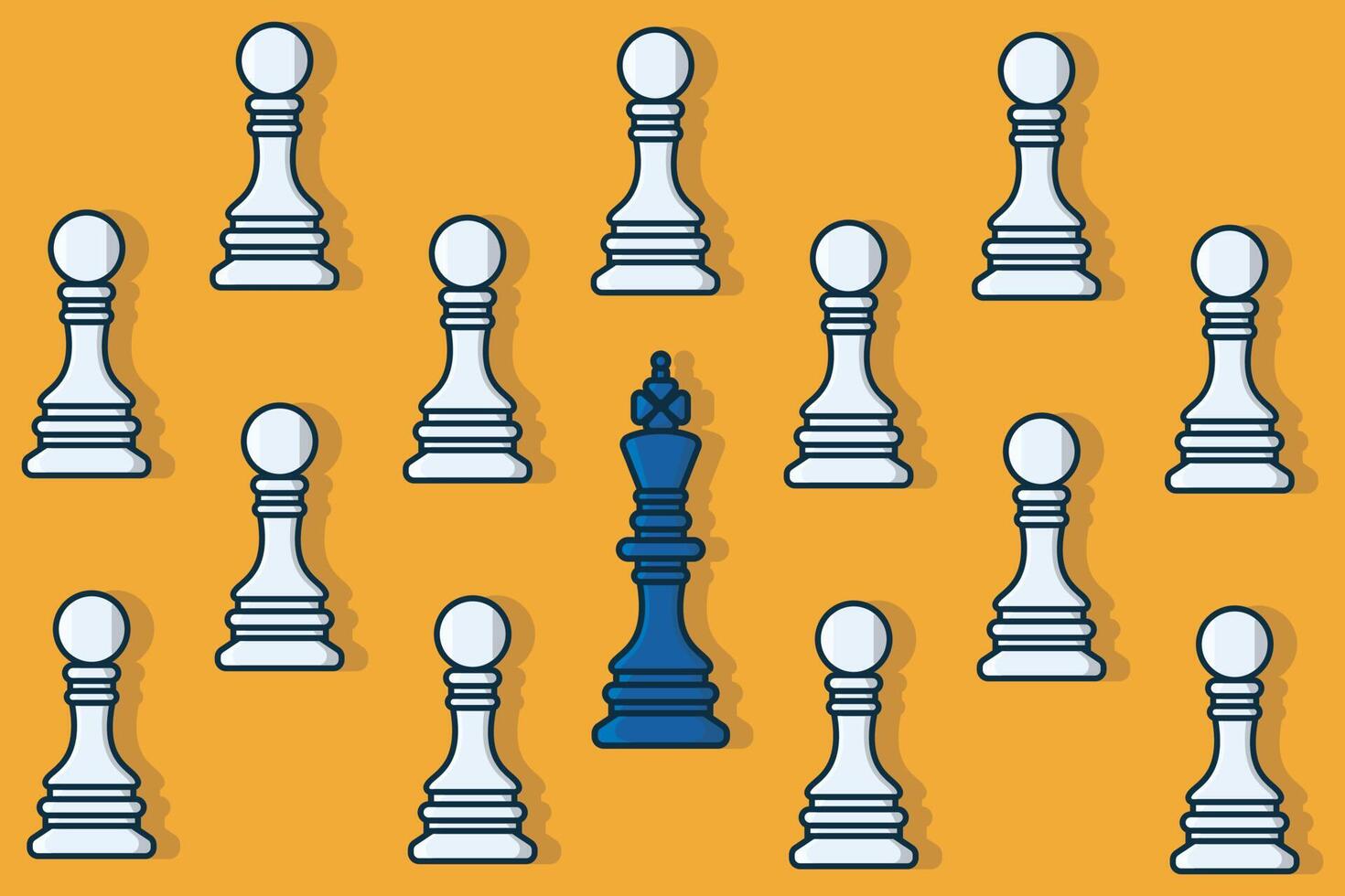 Pawn Chess Seamless Pattern design. Chess Pawn pieces vector illustration. Sport board game object icon concept. Pawn Chess pattern background. Intellectual leisure activity symbol icon.