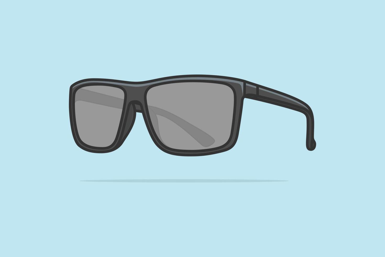 Moda verano Gafas de sol y negro lente óptico vector ilustración. verano y Moda objetos icono concepto. verano brillante gris Gafas de sol con sombra vector diseño en ligero naranja antecedentes.