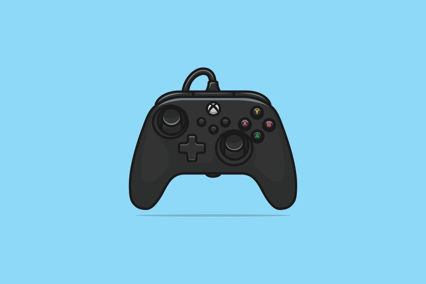 Joystick Controller and Game Pad Stick vector illustration. Sports and technology gaming objects icon concept. Video game controller or game console vector design with shadow on orange background.