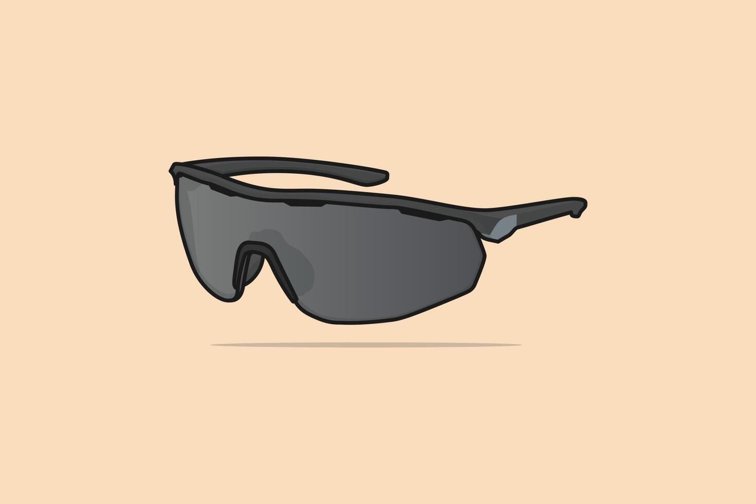 Summer Shiny Grey Sun Glasses with Stylish Shape vector illustration. Summer glasses object icon concept. Summer fashion glasses with shadow vector design on light orange background.