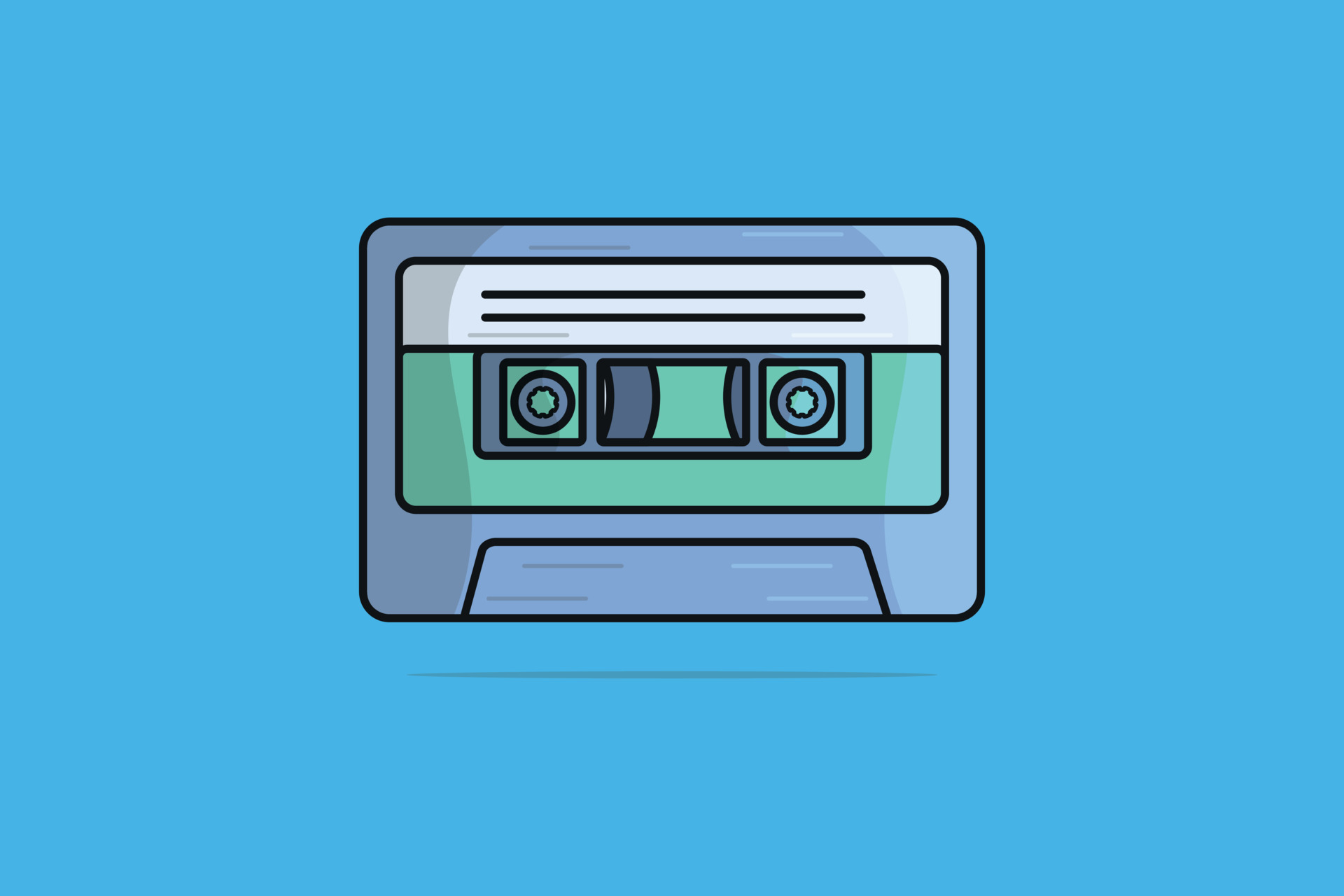 Music Player Cassette Tape vector illustration. Technology recreation