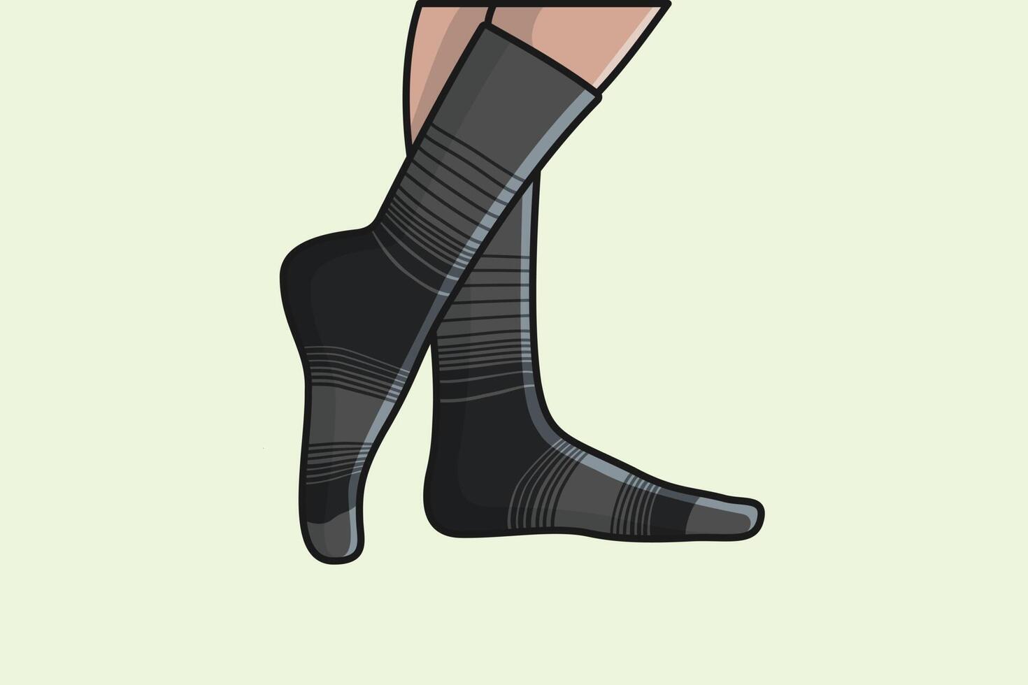 hombres pie con calcetines vector ilustración. Moda objeto icono concepto. calcetines para pie cubrir vector diseño con sombra. invierno ropa, deporte estación, invierno estación.