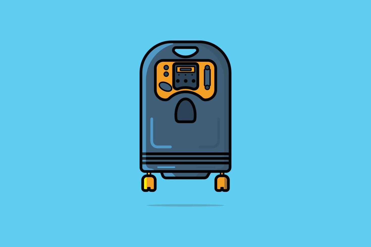 Hospital Oxygen Concentrator vector illustration. Medical health care object icon concept. Medical portable equipment for lung patient and oxygen regulator vector design with shadow.