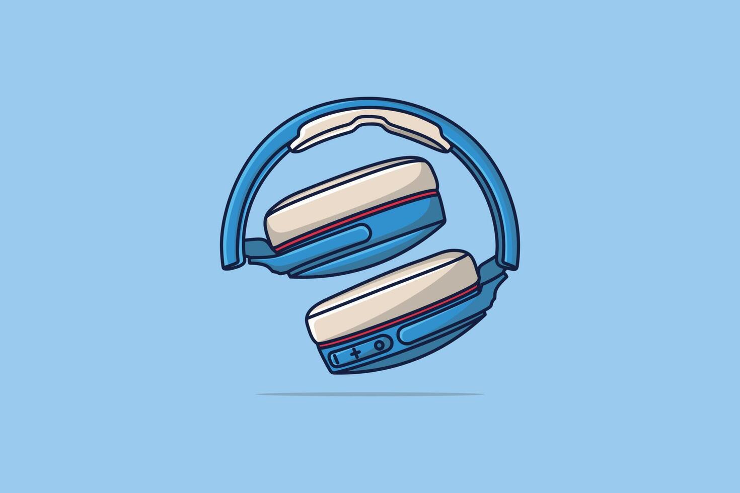 Music Headphone Device vector illustration. Sports and recreation or technology object icon concept. Wireless headphone for games and music vector design with shadow. Music studio logo design.