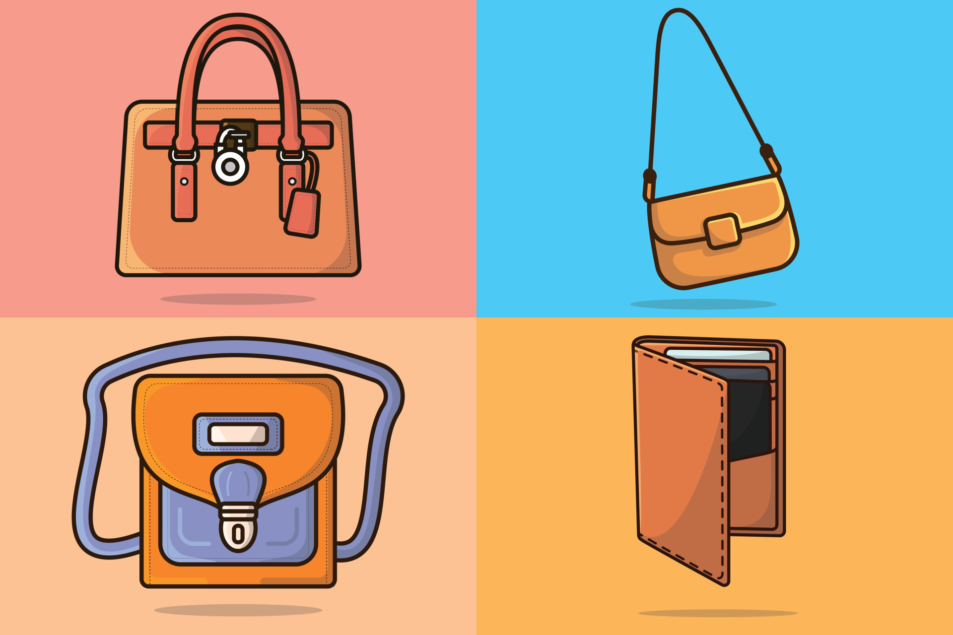 Collection of Woman Beautiful Purse vector illustration. Beauty and fashion  objects icon concept. Female stylish leather handbag and pocket purse  vector design. Female accessory, Fashion bags icons. 20275610 Vector Art at  Vecteezy