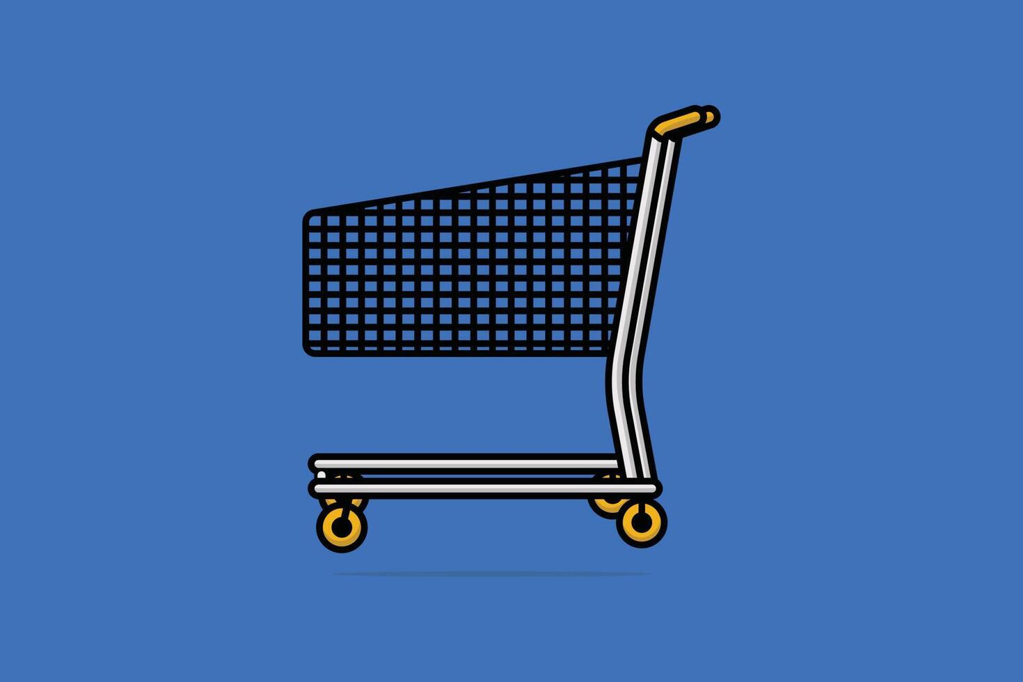 Shopping Carts Side Views vector illustration. Shopping and business object icon concept. Shopping colorful trolley for goods logo design. Empty shopping trolley vector design.