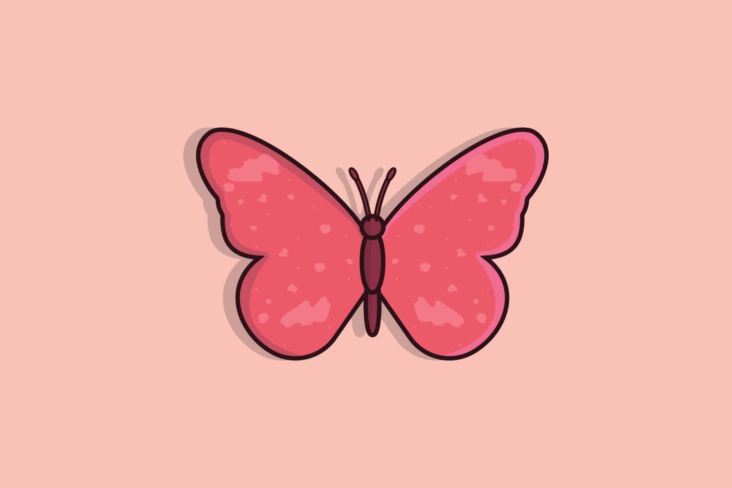 Beautiful Pink Butterfly vector illustration. Animal nature icon