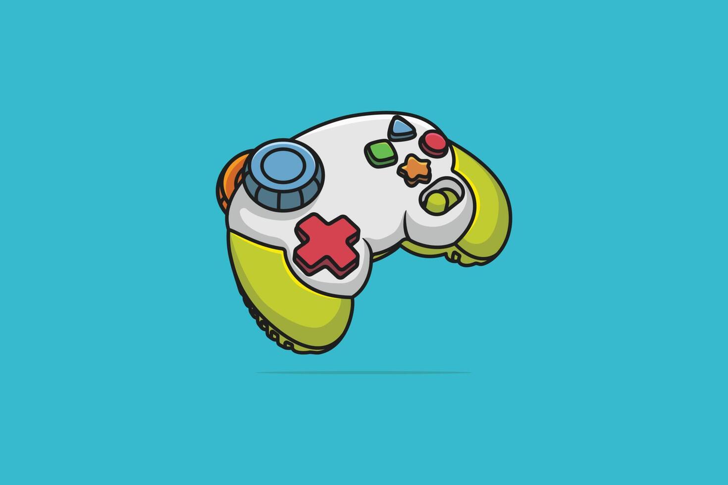 Video Game Controller vector illustration. Sports gaming objects icon concept. Joystick gamepad game console or game controller vector design with shadow on blue background.